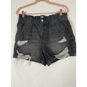 SO High Rise Mom Short Paperbag Jeans Dark Wash 11/30W